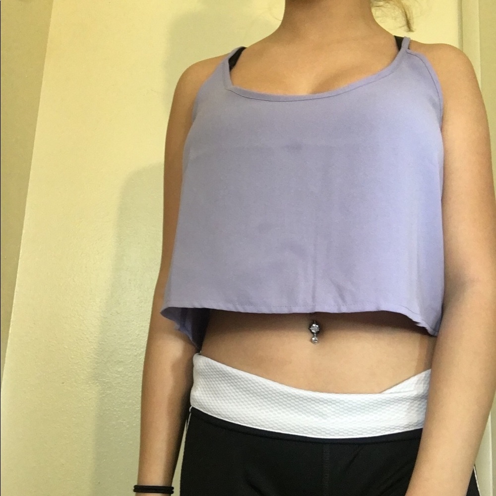 FOREVER 21 LAVENDER SHADE CROP TOP